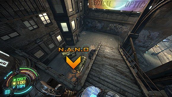 Po dezaktywowaniu bariery trafisz na przeszkodę w postaci bardzo płomiennego wycieku gazu - Poziom I- Pierwszy Kontakt (2) | Opis przejścia | Hard Reset - Hard Reset - poradnik do gry