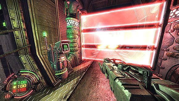 Przebiegnij sprintem, kiedy zgasną płomienie blokujące Ci dalszą drogę - Poziom I- Pierwszy Kontakt (2) | Opis przejścia | Hard Reset - Hard Reset - poradnik do gry