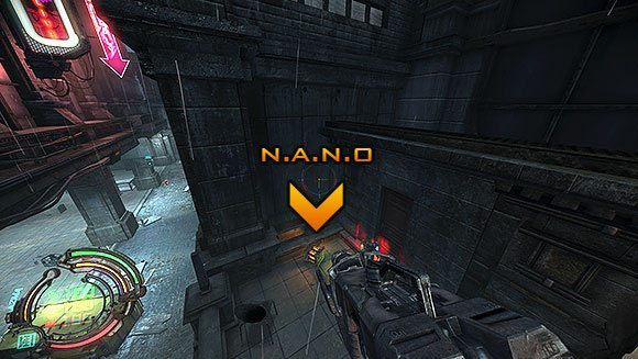 Po wyłączeniu bariery trafisz na małą grupkę maszyn oraz N - Poziom II- Sektor 6 (1) | Opis przejścia | Hard Reset - Hard Reset - poradnik do gry