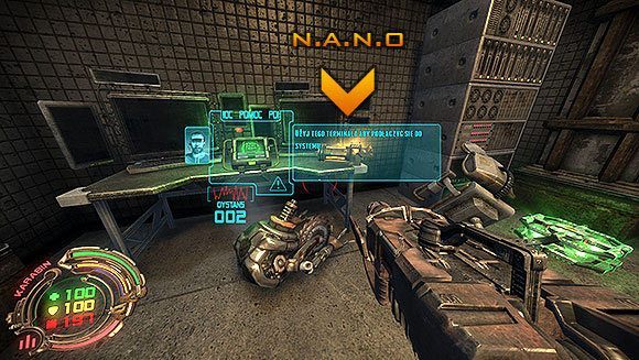 Zanim wyjdziesz nowo powstałymi drzwiami nie zapomniej zebrać znajdującego się za małym kontenerem N - Poziom II- Sektor 6 (2) | Opis przejścia | Hard Reset - Hard Reset - poradnik do gry