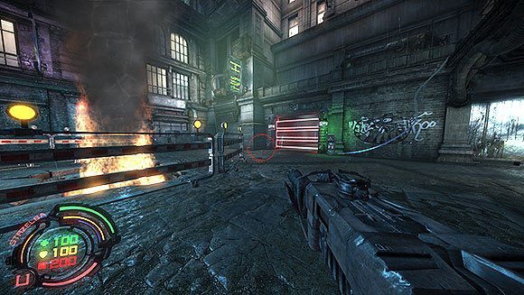 Za schodami znajduje się mała paczka N - Poziom III- Pościg (2) | Opis przejścia | Hard Reset - Hard Reset - poradnik do gry