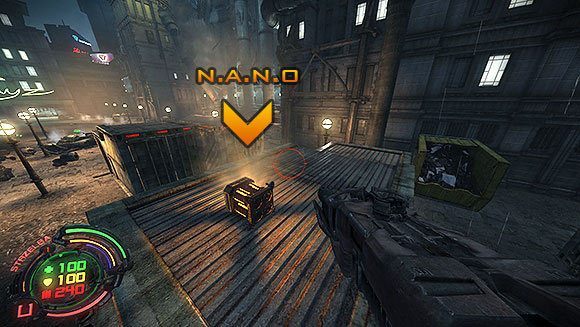 Teraz przygotuj się do trudnej walki ostrożnie wejdź schodami pod kolumny - Poziom III- Pościg (2) | Opis przejścia | Hard Reset - Hard Reset - poradnik do gry