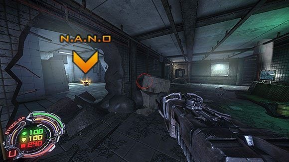 Wyjdź z łazienki i idź dalej wąskim korytarzem - Poziom IV- Targowisko (1) | Opis przejścia | Hard Reset - Hard Reset - poradnik do gry