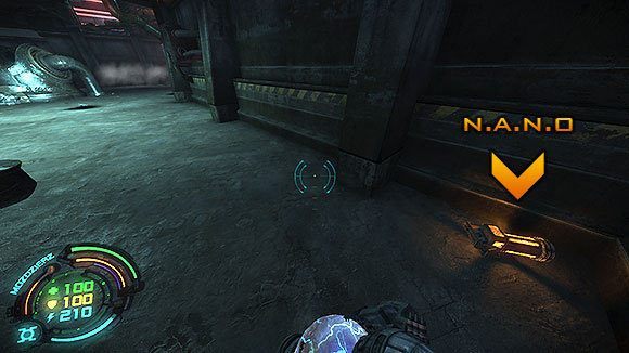 Aby przejść dalej, zestrzel beczki znajdujące się za zamkniętą bramą - Poziom IV- Targowisko (1) | Opis przejścia | Hard Reset - Hard Reset - poradnik do gry