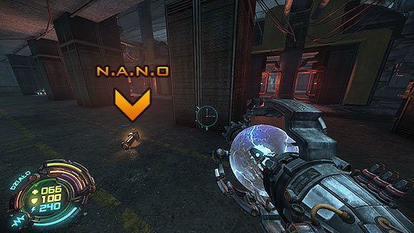 Wchodząc po schodach trafisz na jeszcze jedno N - Poziom IV- Targowisko (2) | Opis przejścia | Hard Reset - Hard Reset - poradnik do gry