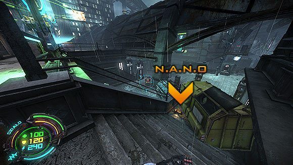 Teraz wejdź na schody znajdujące się po lewej stronie iluczki przed Tobą - Poziom V- Atlas (1) | Opis przejścia | Hard Reset - Hard Reset - poradnik do gry