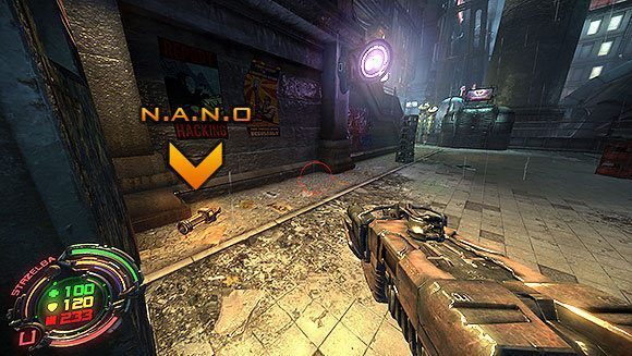 Idź uliczką aż dotrzesz do schodów prowadzących na niższy poziom - Poziom V- Atlas (1) | Opis przejścia | Hard Reset - Hard Reset - poradnik do gry