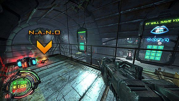 Na pomoście wypatruj kolejnego, tym razem dużego N - Poziom V- Atlas (1) | Opis przejścia | Hard Reset - Hard Reset - poradnik do gry