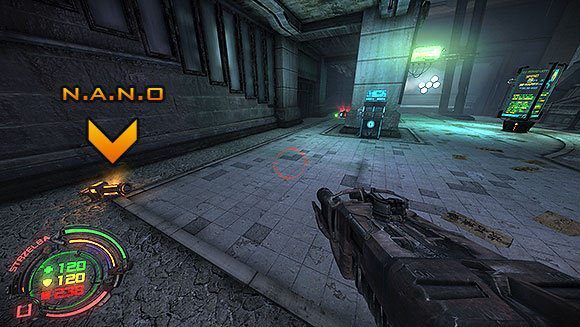 Po otwarciu bramy znajdującej się na końcu ulicy trafisz na aleję, na której naskoczą na Ciebie dwa goryle - Poziom V- Atlas (2) | Opis przejścia | Hard Reset - Hard Reset - poradnik do gry