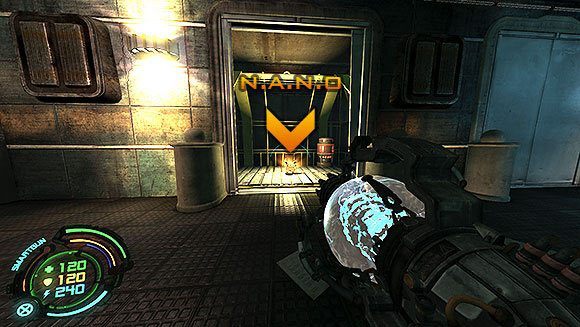 Przejdź teraz pomostem na drugą stronę - Poziom VI- Podziemia (1) | Opis przejścia | Hard Reset - Hard Reset - poradnik do gry