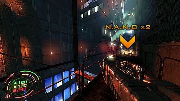 Teraz przejdź pomostem na drugą stronę rusztowania i przejdź przez drzwi aktywowane terminalem, by znaleźć się w ogromnej hali - Poziom VI- Podziemia (2) | Opis przejścia | Hard Reset - Hard Reset - poradnik do gry