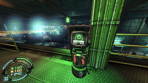 Po prawej stronie pomostu znajdziesz małe N - Poziom VI- Podziemia (2) | Opis przejścia | Hard Reset - Hard Reset - poradnik do gry