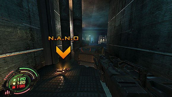 Pomostem przejdź na drugą stronę hali - Poziom VI- Podziemia (3) | Opis przejścia | Hard Reset - Hard Reset - poradnik do gry