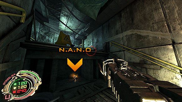 Gdy będziesz na dole, podejdź do kraty, przez którą na pewno wcześniej widziałeś dużą paczkę N - Poziom VI- Podziemia (3) | Opis przejścia | Hard Reset - Hard Reset - poradnik do gry