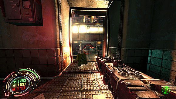 Po drugiej stronie torowiska przejdziesz przełączką do korytarza, w którym zaatakują Cię humanoidy i goryle - Poziom VI- Podziemia (3) | Opis przejścia | Hard Reset - Hard Reset - poradnik do gry