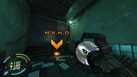 Teraz znajdujesz się na samym początku etapu, z tą różnicą, że pociągi się zatrzymały, a torowisko już nie jest pod napięciem - Poziom VI- Podziemia (3) | Opis przejścia | Hard Reset - Hard Reset - poradnik do gry