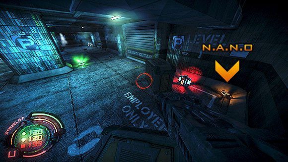 Wejdź na klatkę schodową by znaleźć tam jeszcze jedno małe N - Poziom VII- Szpital (1) | Opis przejścia | Hard Reset - Hard Reset - poradnik do gry