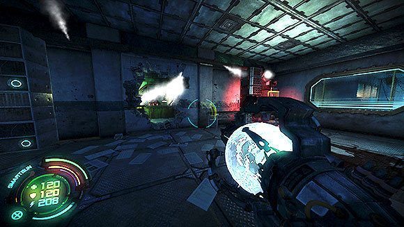 Na końcu tego korytarza znajdziesz N - Poziom VII- Szpital (2) | Opis przejścia | Hard Reset - Hard Reset - poradnik do gry