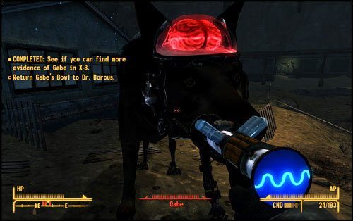 Oczywiście Gabe momentalnie Cię zaatakuje, więc najlepiej najpierw zająć się nim, a dopiero potem wyruszyć na poszukiwania - X-8- High School Horror! - Zadania główne - Fallout: New Vegas - Old World Blues - poradnik do gry