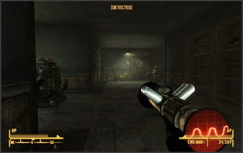 Sprawdzian polega na dotarciu do biura administratora i wykradzeniu dokumentów z sejfu (niezabezpieczonego) (M6b:2) - X-13- Attack of the Infiltrator! - Zadania główne - Fallout: New Vegas - Old World Blues - poradnik do gry