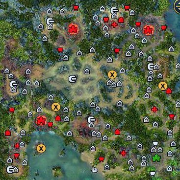 Oto miejsca, gdzie możemy znaleźć kawałki dysku. - 4 misja - Pajęczy fortel | Kampania | Nekropolia w Might & Magic Heroes VI - Might & Magic: Heroes VI - poradnik do gry