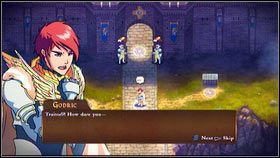 Po dotarciu do stolicy, zaczepi cię nieznany mężczyzna i zaoferuje swoją pomoc - Holy Griffin Empire (1) - Opis przejścia - Might & Magic: Clash of Heroes - PC - poradnik do gry