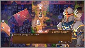 Jak patrol zniknie z zasięgu wzroku, możesz wrócić kawałek na południe i otworzyć skrzynię z artefaktem Pióro Feniksa [1] - Holy Griffin Empire (1) - Opis przejścia - Might & Magic: Clash of Heroes - PC - poradnik do gry