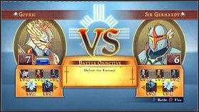 Odpowiednio wyposażony odbądź krótką rozmowę z mężczyzną przed areną, a dostaniesz się do środka [1] - Holy Griffin Empire (2) - Opis przejścia - Might & Magic: Clash of Heroes - PC - poradnik do gry