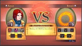 Gdy krótka scenka dobiegnie końca, do twojej armii przyłączą się trzy pierwsze jednostki: Rogaty demon, Imp oraz Piekielny ogar [1], a chwilę później rozpocznie się pierwsze starcie z demonami (LVL 5) [M4 - Sheogh (1) - Opis przejścia - Might & Magic: Clash of Heroes - PC - poradnik do gry