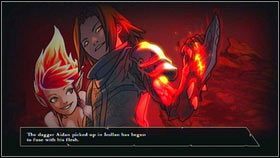 Gdy wróg wreszcie polegnie, otwórz skrzynię po lewej (Płonący Róg) [1] i opuść karczmę [2] - Sheogh (2) - Opis przejścia - Might & Magic: Clash of Heroes - PC - poradnik do gry