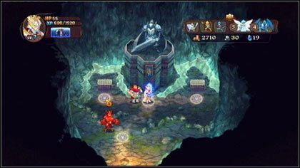 Wewnątrz znajdziesz demona, którego poszukuje łowca nagród, dwie skrzynie ze skarbami (Święte Ostrze) oraz leże jednostki Fechmistrz - Jednostki Specjalne - Might & Magic: Clash of Heroes - PC - poradnik do gry