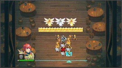 Gdy usuniesz żółtego Włócznika stojącego pod Rycerzem, stworzysz Mur oraz dwie Formacje - Holy Griffin Empire - Bitwy-zagadki - Might & Magic: Clash of Heroes - PC - poradnik do gry