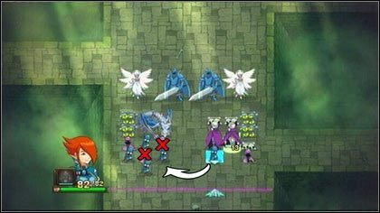 Przenieś następnie drugiego Zombie stojącego obok, pod głowę Kościanego Smoka i zlikwiduj Pomroczniaka stojącego obok tej głowy - Heresh - Bitwy-zagadki - Might & Magic: Clash of Heroes - PC - poradnik do gry