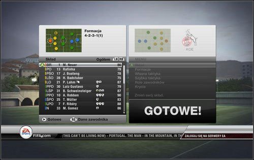 Najwyższym kryterium przy ustalaniu składu jest oczywiście współczynnik punktowy, jakim legitymuje się dany zawodnik - Ustalanie składu | Taktyka w FIFA 12 - FIFA 12 - poradnik do gry