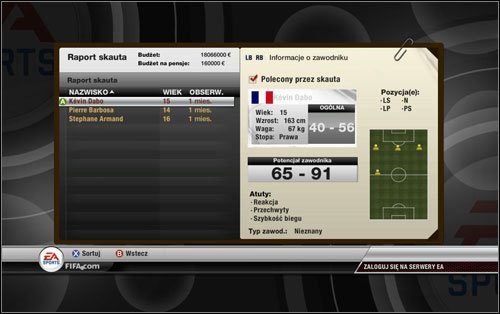 Po kilku tygodniach do naszych rąk trafia pierwszy raport z prac naszego wysłannika - Skauting | Tryb kariery w FIFA 12 - FIFA 12 - poradnik do gry