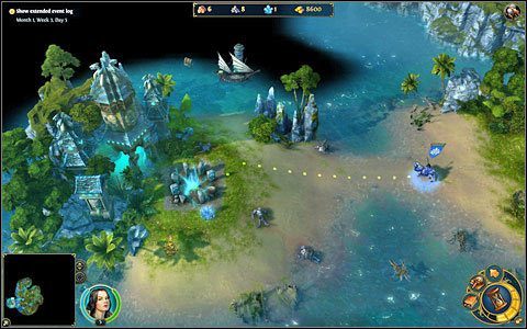 Nie ruszymy dalej, dopóki nasz koń nie nauczy się pływać. - 1 misja - Wściekłość i grząskość | Kampania Świątyni w Might & Magic Heroes VI - Might & Magic: Heroes VI - poradnik do gry