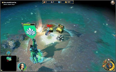 Opłaca się nieco pojeździć po mapie - na archipelagu czeka na nas moc niespodzianek. - 2 misja - Kręte schody | Kampania Świątyni w Might & Magic Heroes VI - Might & Magic: Heroes VI - poradnik do gry