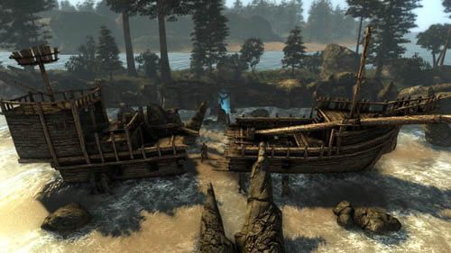 Wrak statku jest opanowany przez sześcioosobową grupę Ublarionów, są tu wojownicy i łucznicy - Jedwabna suknia - Two Worlds II: Pirates of The Flying Fortress - poradnik do gry