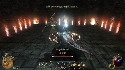 Po pokonaniu go przeszukaj jego ciało i zabierz buty Szybki podróżnik, które pozwolą ci na wykonywanie bardzo wysokich skoków - Latarnia morska Pochodnia - Two Worlds II: Pirates of The Flying Fortress - poradnik do gry