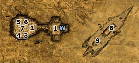 Po wykonaniu trzech zadań związanych z podświadomością i rozwiązaniu konfliktów Nanooka wejdź na środek sali z trzema drzwiami - Podświadomość, Świadomość (2/2) - Two Worlds II: Pirates of The Flying Fortress - poradnik do gry