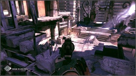 Z dołu zostaniesz ostrzelany przez dwóch kolejnych zbirów - Wyeliminuj bandytów | Opis przejścia Rage 1 - Rage - poradnik do gry