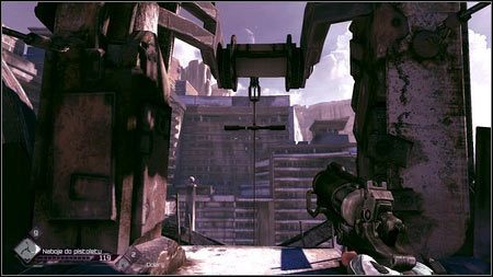 Aby opuścić kryjówkę Duchów, podejdź do krawędzi przepaści, a następnie użyj wiszącego u góry uchwytu - Wyeliminuj bandytów | Opis przejścia Rage 1 - Rage - poradnik do gry