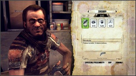 Zanim porozmawiasz z mężczyzną, możesz odwiedzić Haleka prowadzącego sklep lub wykonać zadanie poboczne zlecane przez Loosum - Wyeliminuj bandytów | Opis przejścia Rage 1 - Rage - poradnik do gry