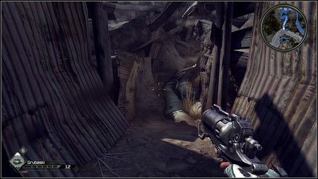 Po dotarciu quadem na Terytorium Straconych, idź cały czas wzdłuż wskazywanej na mini-mapie ścieżki - Brakujące części / Znajdź części buggy (1) | Opis przejścia Rage 1 - Rage - poradnik do gry