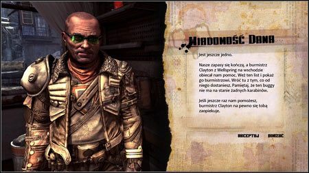 Tym razem Dan poprosi cię o przekazanie jego listu burmistrzowi miasta Wellspring oraz przywiezienie z powrotem, tego co od niego otrzymasz - Wiadomość Dana | Opis przejścia Rage 1 - Rage - poradnik do gry