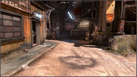 Opuść wtedy pomieszczenie i idź na lewo od wejścia do osady - Zmiana ubrania | Opis przejścia Rage 1 - Rage - poradnik do gry