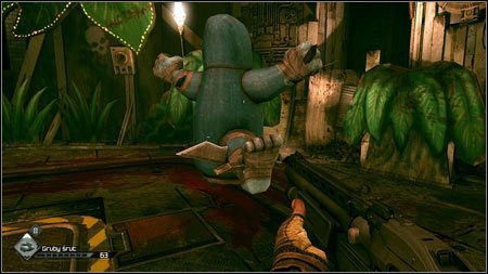 Tym razem atakujących się przeciwników będzie nieco mniej, ale dookoła planszy będzie przemieszczał się sztuczny goryl, który zabije każdego kto się do niego zbliży - Sponsoring Dusty 8 / Mutant Bash TV | Opis przejścia Rage 1 - Rage - poradnik do gry