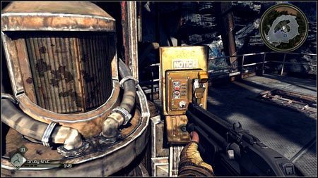 Po ich eliminacji, użyj mechanizmu znajdującego się z lewej strony - Burmistrz wzywa / Feltrytowy Krater | Opis przejścia Rage 1 - Rage - poradnik do gry