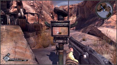 Udaj się w zaznaczone miejsce samochodem, a następnie użyj mechanizmu przed budynkiem - Próbka feltrytu | Opis przejścia Rage 1 - Rage - poradnik do gry