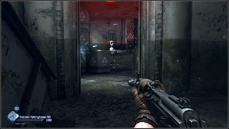 Wyłączysz w ten sposób wieżyczkę, która zaczęłaby do ciebie strzelać, jak tylko wszedłbyś do środka - Uwolnij kapitana Marshalla (1) | Opis przejścia Rage 1 - Rage - poradnik do gry